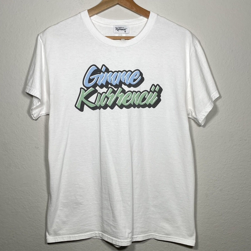 Original Kurrencii Gimme Kurrencii White Cotton Graphic T Shirt Men Size Medium